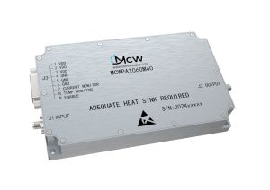 Broadband high-power amplifier with a frequency range from 2000 MHz to 6000 MHz, multi‑octave, with a gain of 40 dB and an output power of 10 W
