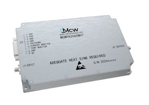 Broadband high-power amplifier with a frequency range from 2000 MHz to 6000 MHz, multi‑octave, with a gain of 47 dB and an output power of 50 W