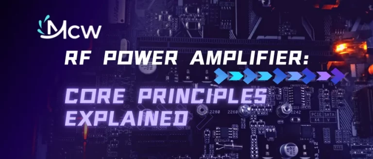Diagram showing the core working principles of an RF power amplifier in a testing environment