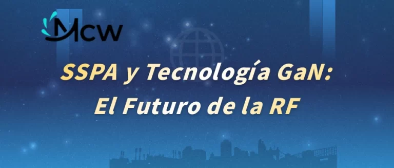 Primer plano de un módulo de transistor de Nitruro de Galio (GaN) utilizado en un SSPA moderno