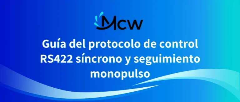 Guía del protocolo de control RS422 síncrono y seguimiento monopulso