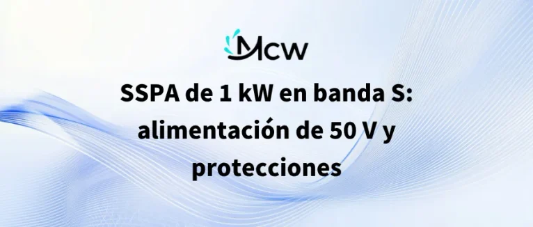 SSPA de 1 kW en banda S alimentación de 50 V y protecciones