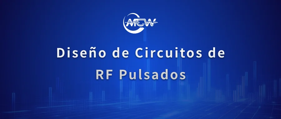Diagrama de circuito de un amplificador de potencia de RF pulsado mostrando controlador de puerta, etapa de conmutación de drenador y desacoplo multinivel
