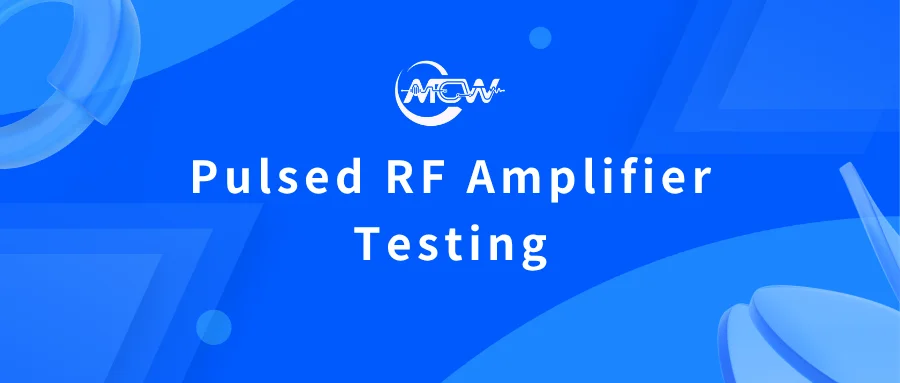 Pulsed RF power amplifier test bench configuration showing peak power sensor, directional coupler, and oscilloscope time-gated envelope measurement