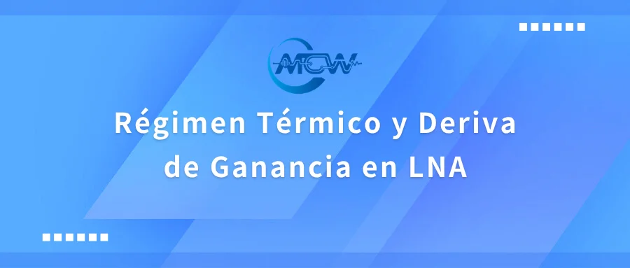 Diagrama en sección transversal: huecos de soldadura en die-attach de LNA, adaptación de soporte por CTE y colocación de atenuador termocompensador